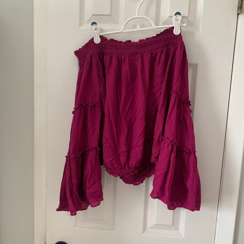 Free People Purple Off the Shoulder Top